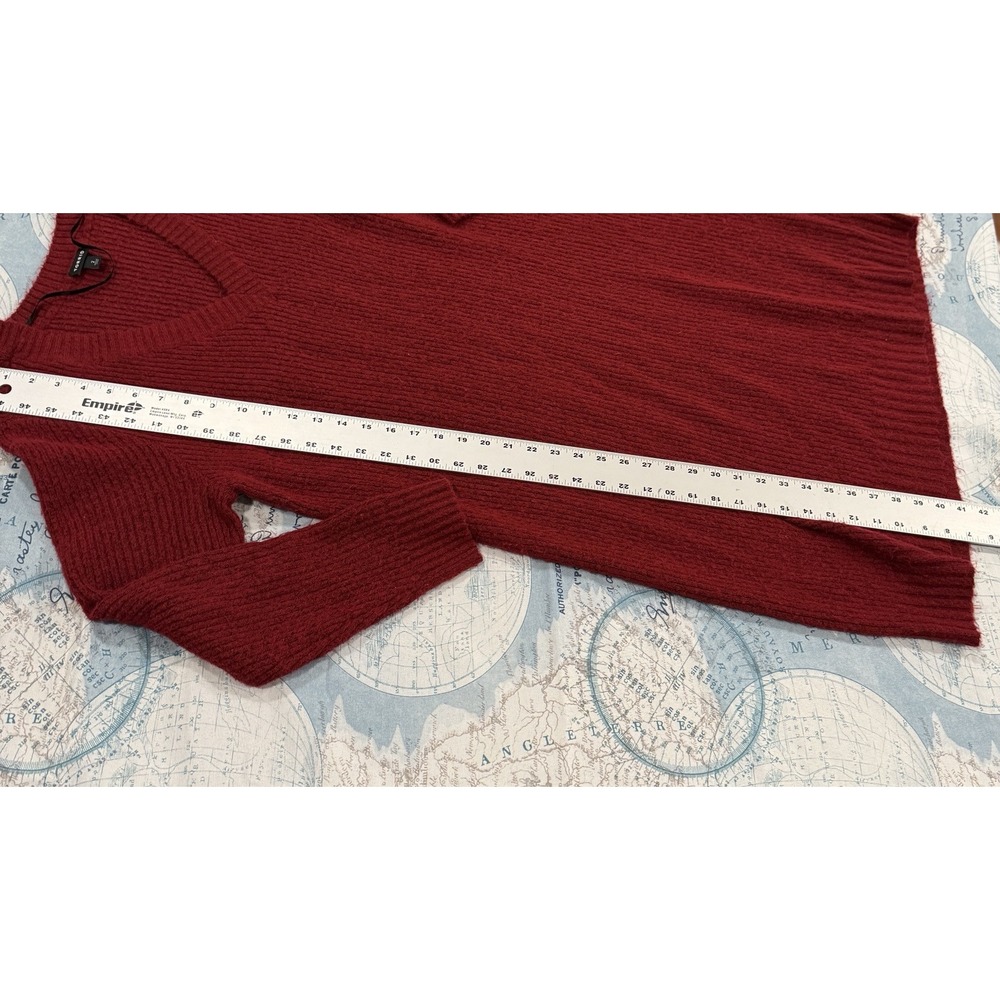 Torrid Vegan Cashmere Sweater Mini‎ Dress Rhubarb Red V-Neck Ribbed Knit 2 - Picture 11 of 16